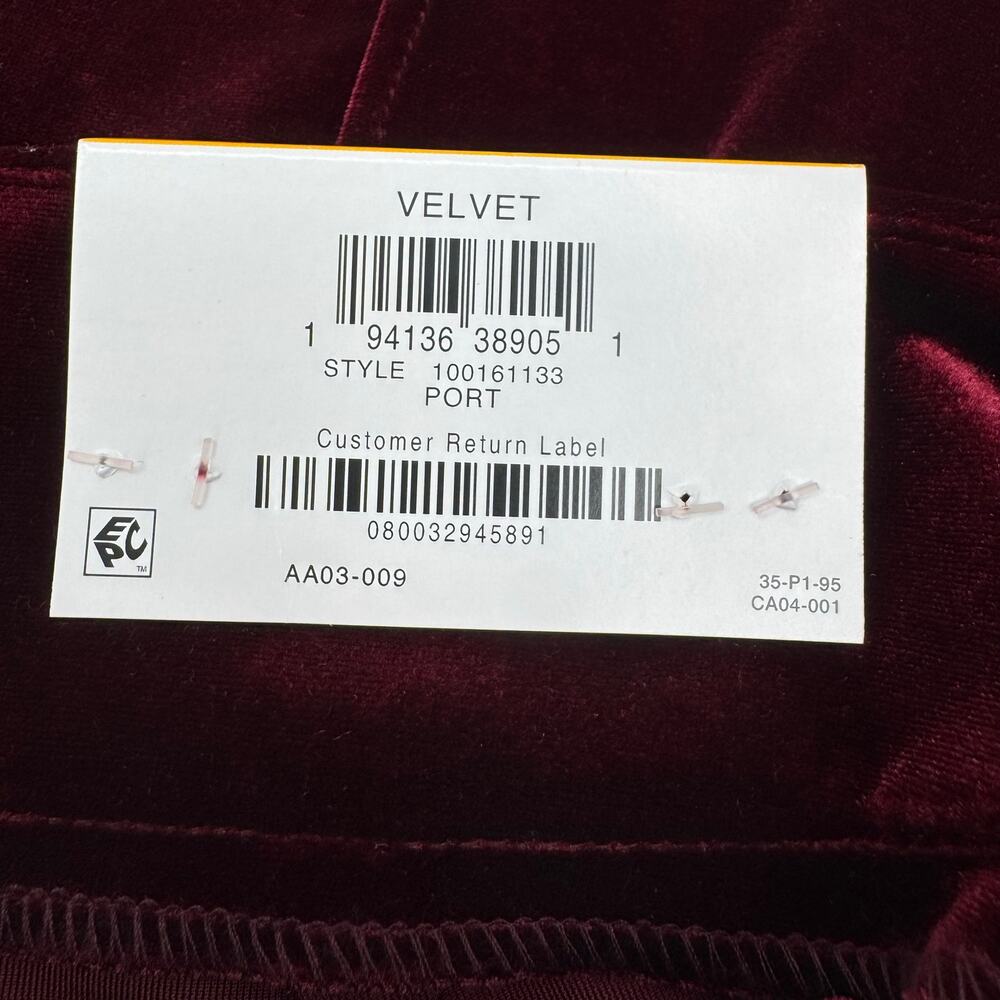 I.N.C. International Concepts Burgundy Red Pintuck Velvet Wide Leg Pants Size S - Picture 11 of 12